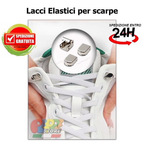 Set lacci elastici - bianco, per